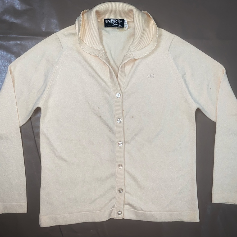 givenchy sport vintage 70s cream cardigan jacket size 38
